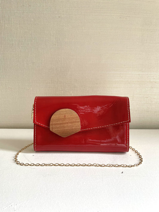 Red Patent Leather Small Clutch